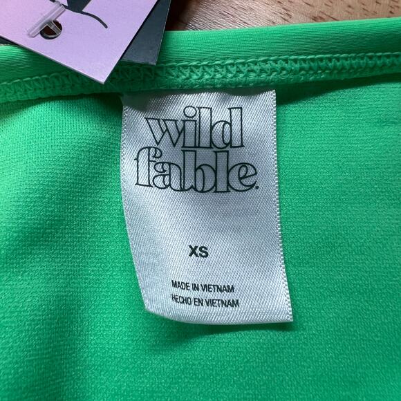 Wild Fable Women's Green Beaded Side-Tie Cheeky Bikini Bottom - Size XS - NWT - Picture 2 of 8